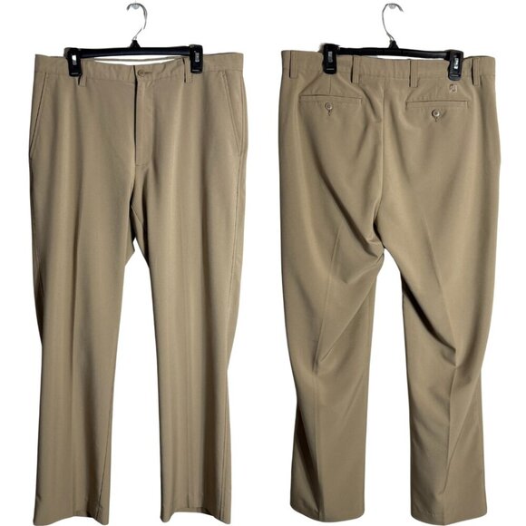 FootJoy Flat Front Chino Golf Pants Men's 36x32 Tan Performance Preppy Stretch - Picture 1 of 12